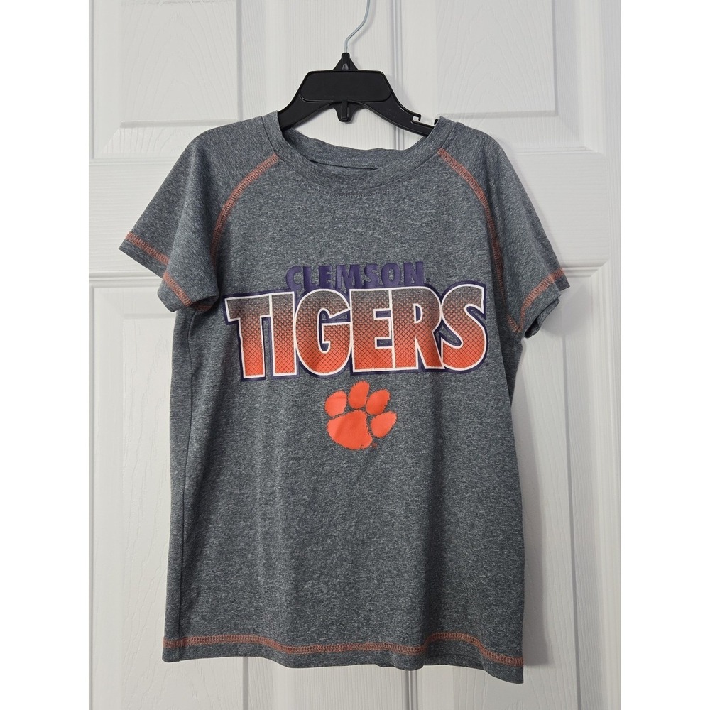Clemson Tigers Shirt Rivalry Theads 91 Brand Size XS 4/5 Grey & Orange